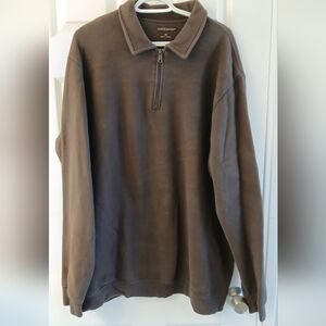 Croft & Barrow Men’s Brown Quarter‑Zip Fleece – Size XLT – Cotton Blend